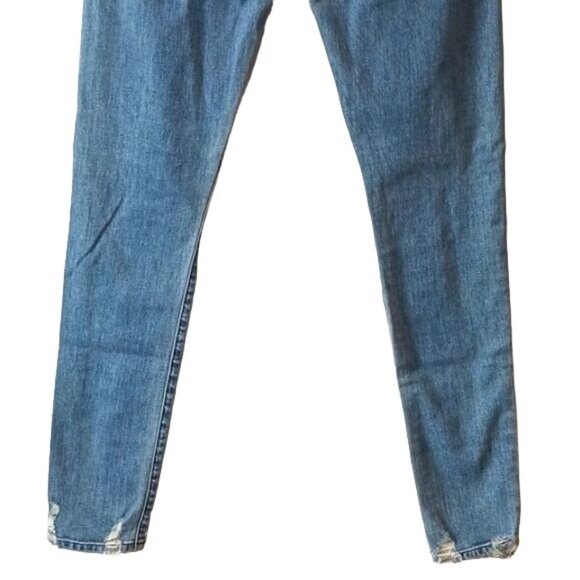 NEW Comune London Mid Twig Blue Jeans in Medium Wash Factory Distressed Size 28 - Picture 7 of 13